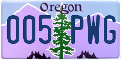 OR license plate 005PWG