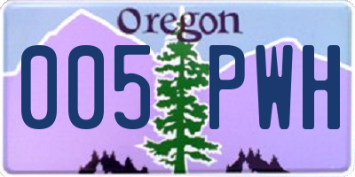 OR license plate 005PWH