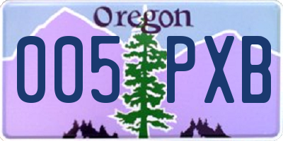 OR license plate 005PXB
