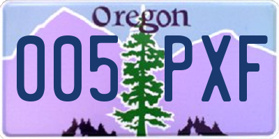 OR license plate 005PXF