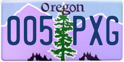 OR license plate 005PXG