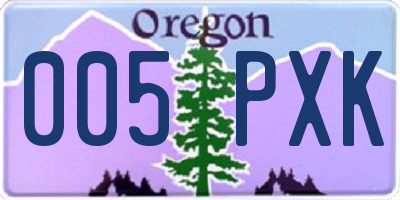 OR license plate 005PXK