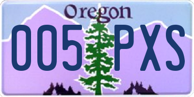 OR license plate 005PXS