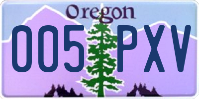 OR license plate 005PXV