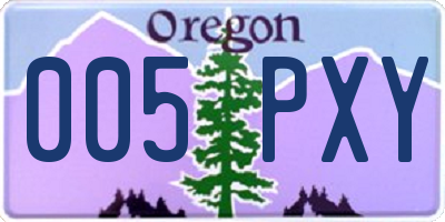 OR license plate 005PXY