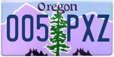 OR license plate 005PXZ