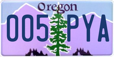 OR license plate 005PYA