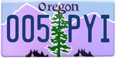 OR license plate 005PYI
