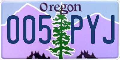 OR license plate 005PYJ