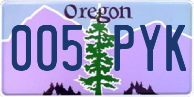 OR license plate 005PYK