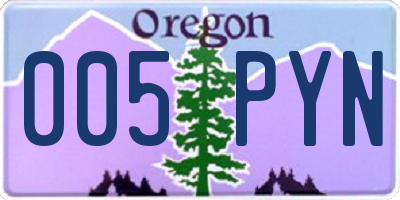 OR license plate 005PYN