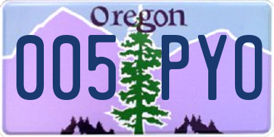 OR license plate 005PYO