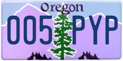 OR license plate 005PYP