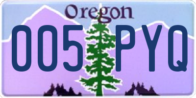 OR license plate 005PYQ