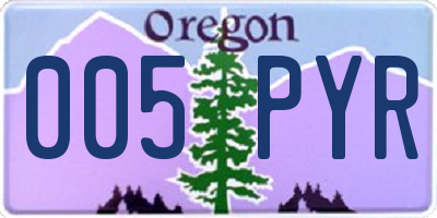 OR license plate 005PYR