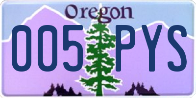 OR license plate 005PYS