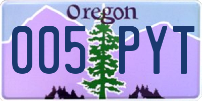 OR license plate 005PYT