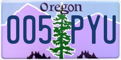 OR license plate 005PYU