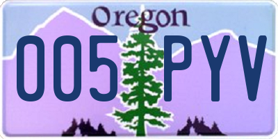 OR license plate 005PYV