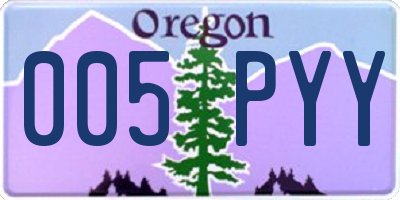 OR license plate 005PYY