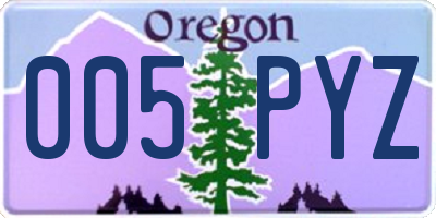 OR license plate 005PYZ
