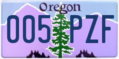 OR license plate 005PZF