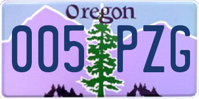 OR license plate 005PZG