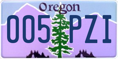 OR license plate 005PZI
