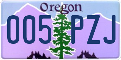 OR license plate 005PZJ