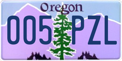 OR license plate 005PZL