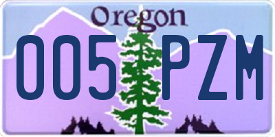 OR license plate 005PZM
