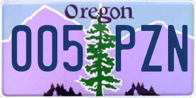 OR license plate 005PZN