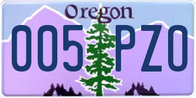 OR license plate 005PZO