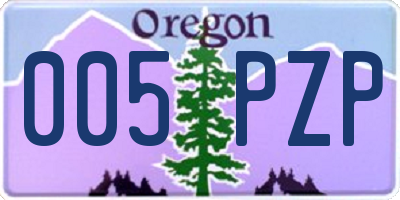 OR license plate 005PZP