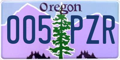 OR license plate 005PZR