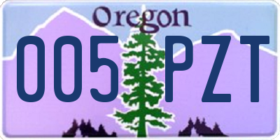 OR license plate 005PZT