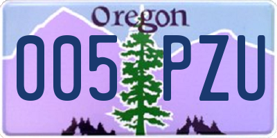 OR license plate 005PZU