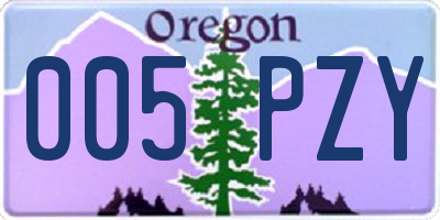 OR license plate 005PZY