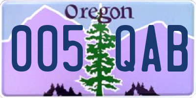 OR license plate 005QAB