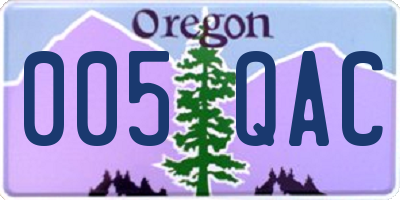 OR license plate 005QAC