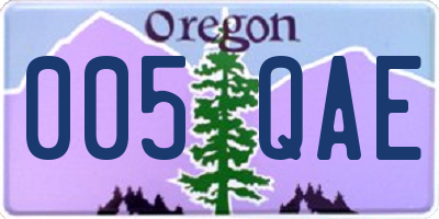 OR license plate 005QAE