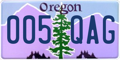 OR license plate 005QAG