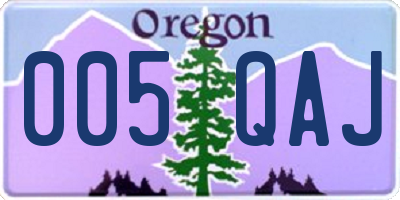 OR license plate 005QAJ