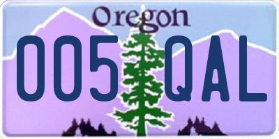 OR license plate 005QAL