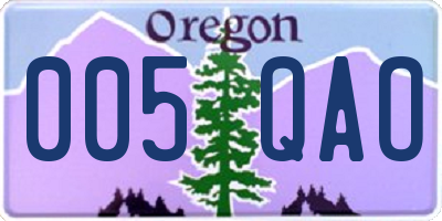 OR license plate 005QAO