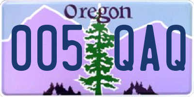 OR license plate 005QAQ