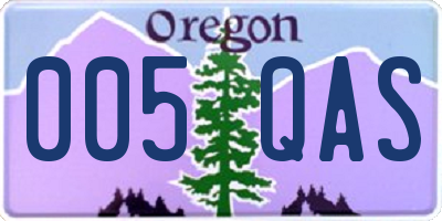 OR license plate 005QAS