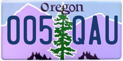 OR license plate 005QAU