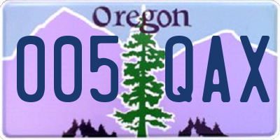 OR license plate 005QAX
