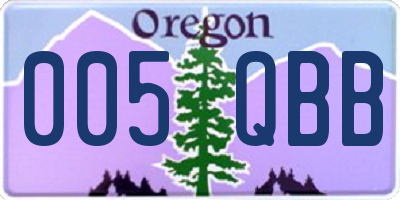 OR license plate 005QBB